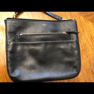 Fossil Black Leather Small Crossbody